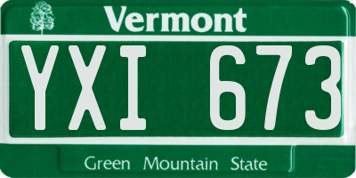 VT license plate YXI673