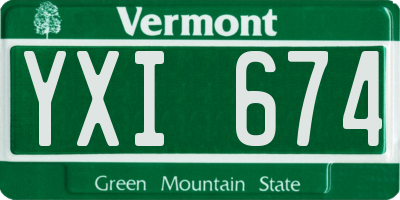 VT license plate YXI674
