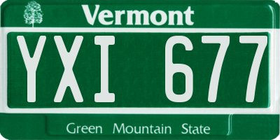 VT license plate YXI677