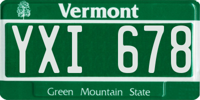 VT license plate YXI678