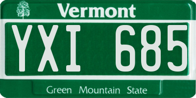 VT license plate YXI685