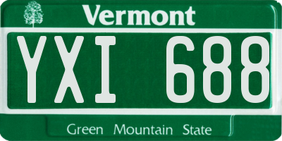 VT license plate YXI688