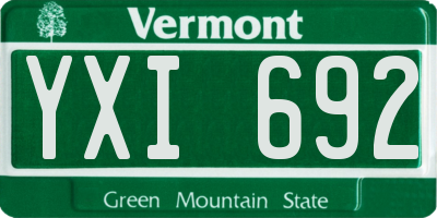 VT license plate YXI692