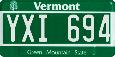 VT license plate YXI694