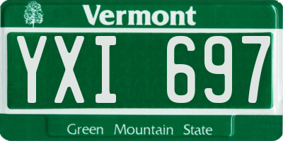 VT license plate YXI697