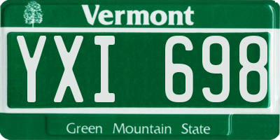 VT license plate YXI698