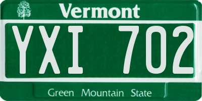 VT license plate YXI702