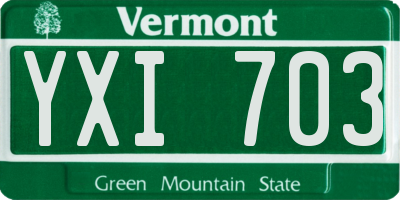 VT license plate YXI703