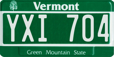 VT license plate YXI704