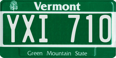 VT license plate YXI710
