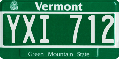 VT license plate YXI712