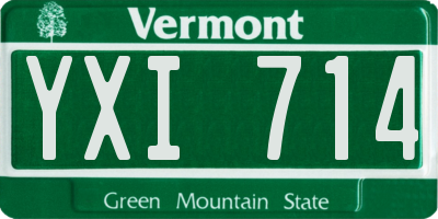 VT license plate YXI714