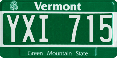 VT license plate YXI715