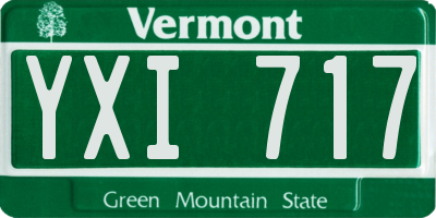 VT license plate YXI717