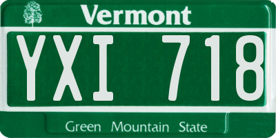 VT license plate YXI718