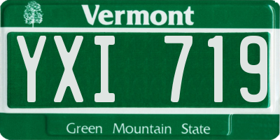 VT license plate YXI719