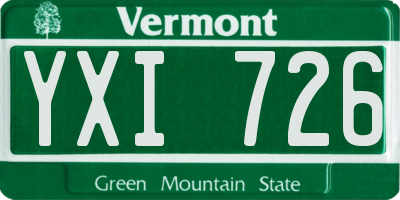 VT license plate YXI726