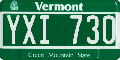 VT license plate YXI730