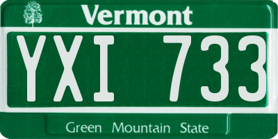 VT license plate YXI733
