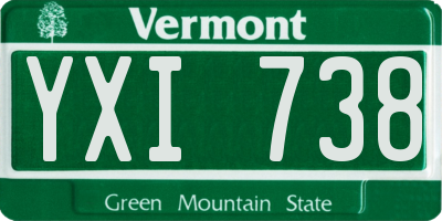 VT license plate YXI738