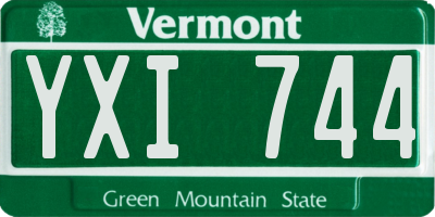 VT license plate YXI744