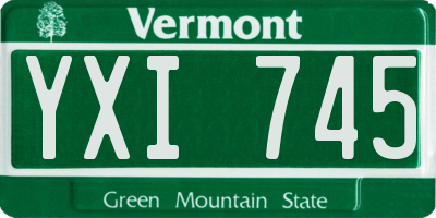 VT license plate YXI745
