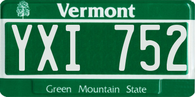 VT license plate YXI752