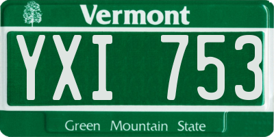 VT license plate YXI753