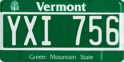 VT license plate YXI756