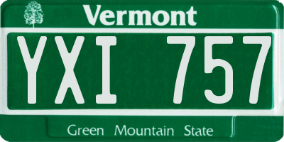 VT license plate YXI757