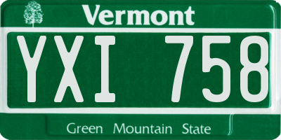 VT license plate YXI758
