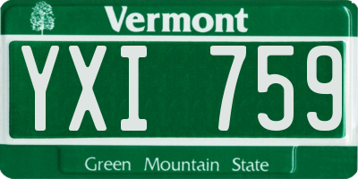 VT license plate YXI759