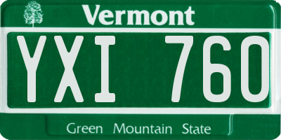 VT license plate YXI760