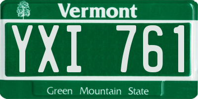 VT license plate YXI761