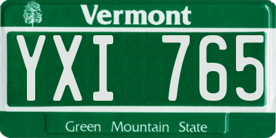VT license plate YXI765