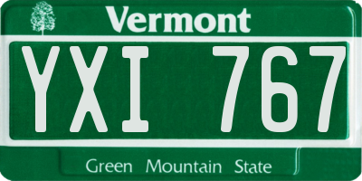 VT license plate YXI767