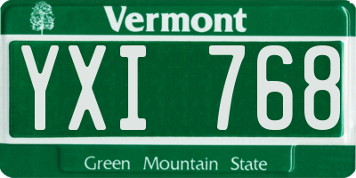 VT license plate YXI768