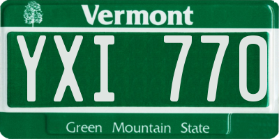 VT license plate YXI770