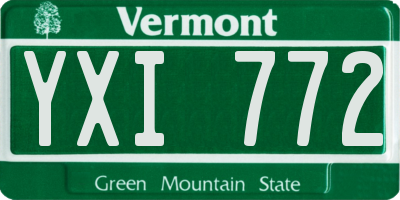 VT license plate YXI772