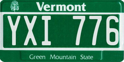VT license plate YXI776