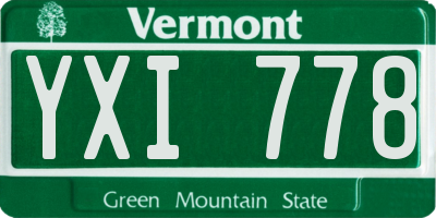 VT license plate YXI778