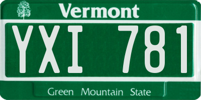 VT license plate YXI781