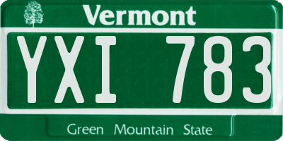 VT license plate YXI783