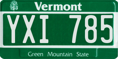 VT license plate YXI785