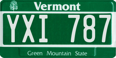VT license plate YXI787