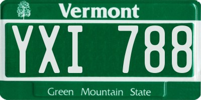 VT license plate YXI788