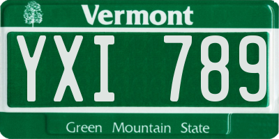 VT license plate YXI789