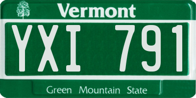 VT license plate YXI791