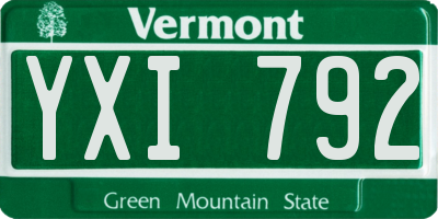 VT license plate YXI792