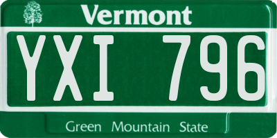 VT license plate YXI796